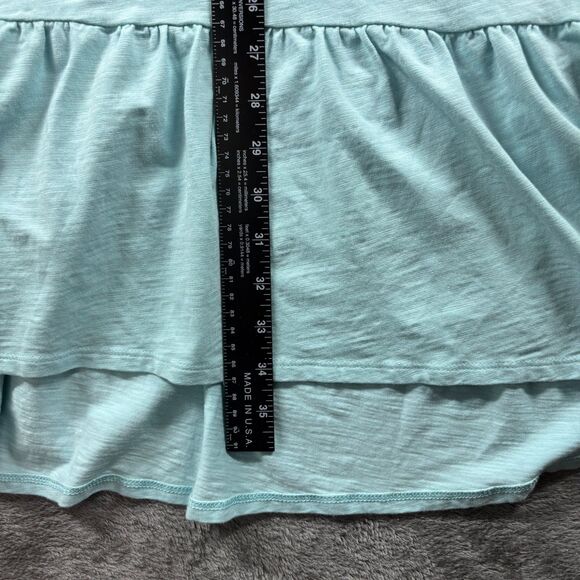 J Jill Dress Ruffle Hem Pockets Breathable Lightweight Cotton Aqua Medium C162 - Picture 6 of 10